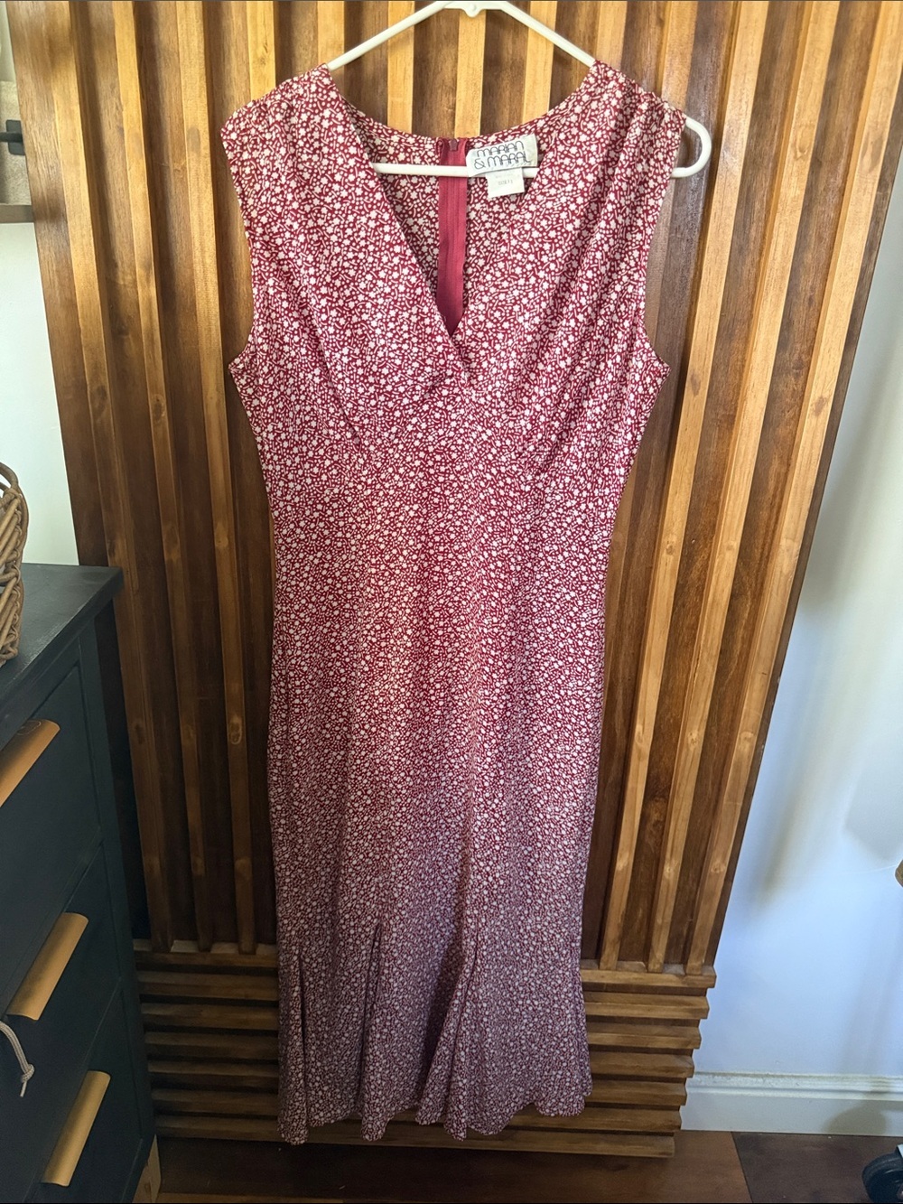 Vintage Marian & Maral Ditsy Pleasant Midi Dress. Size M semi sheer